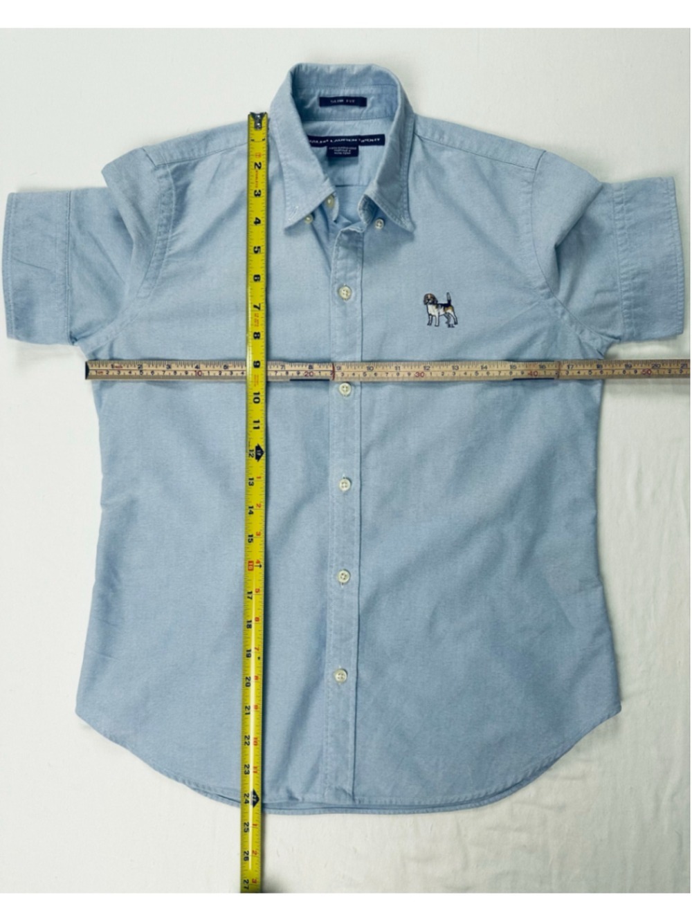 Vintage Ralph Lauren Sport Beagle Logo Oxford Shirt Women’s 6 Blue Hong Kong - Picture 3 of 14